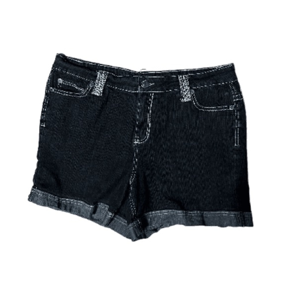 Drama Gold platinum embellished Jean shorts size 16